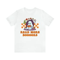 Bővebben könyvek ing, Ghost Reading póló, Halloween tanár ing, könyvmoly