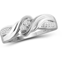 Karátos T. W. kerek vágott fehér gyémánt 10kt fehér arany két kő gyűrű