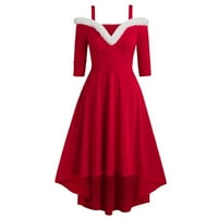 Női ruha Közép ujjú Női nyári divat Közép ujjú Srapless Vintage nyomtatás Party Swing Ruha Újdonságok Red S-6XL