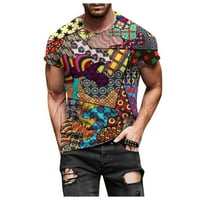 Corashan Férfi pólók, férfiak tavaszi nyári Alkalmi Vékony 3D nyomtatott rövid ujjú póló felső blúz, ingek férfiaknak