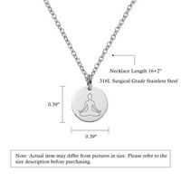 Anavia kerek mantra nyaklánc jóga téma rozsdamentes acél ezüst tárcsa medál ékszerek ajándékdoboz