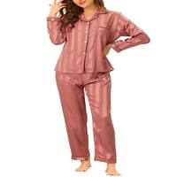 Egyedi Bargains női éjszakai ruházat nadrággal társalgó szatén gomb lefelé pizsamás alsó ruházatkészletek