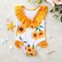 Kisgyermek kislány nyári ruhák fodros ujjatlan V-nyakú virágos Romper Egyrészes kislány Jumpsuit body 3 éves