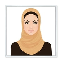 Designart 'Muszlim lány portréja a hagyományos hidzsábban' Modern keretes vászon fali művészet nyomtatás