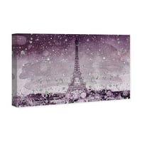 Wynwood Studio Cities and Skylines Wall Art Canvas nyomatok „Eiffel csillogó szilva” otthoni dekoráció, 24 16