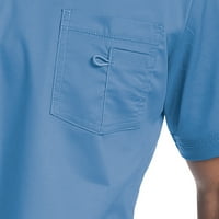 Landau Essentials testre szabott Fit Comfort Stretch 1-Pocket Scrub Top férfiaknak 4098