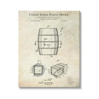 Stupell Industries whisky öregedő hordó likőrdiagram szabadalmi dizájn vászon Wall Art, 48, Karl Hronek tervezése