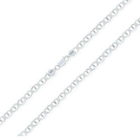 Sterling ezüst lapos kikötő lánc nyaklánc, 16 ” -30”, homárkapocs, nők, lányok, unisex számára