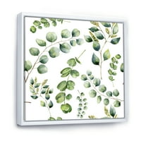 Zöld eukaliptusz növényi ágak III keretes festmény vászon art nyomtatás