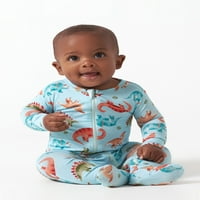 Gerber Unise baba kisgyermek vajas puha lábú pizsama 2-utas cipzár Viszkóz készült eukaliptusz, méretek - 4t