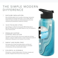 Egyszerű modern oz. Csúcstalálkozó vizes palack - rozsdamentes acélból készült dumpler fémlombik fedelekkel - széles