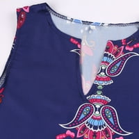 Női Alkalmi ujjatlan nyári ruhák nők plusz méretű nyomtatás Napi Alkalmi Ujjatlan Vintage Bohém V nyakú Maxi ruha különleges
