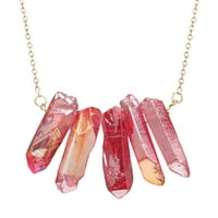 Skpblutn nyakláncok medálok Női Lányok természetes kő Crystal Rock aranyozott kvarc nyaklánc Ajándékok