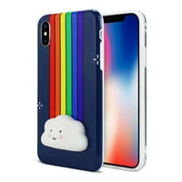 Iphone Tpu Design tok 3D Puha Szilikon Poke Squishy Rainbow Cloud
